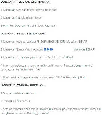 Pembayaran via Mandiri